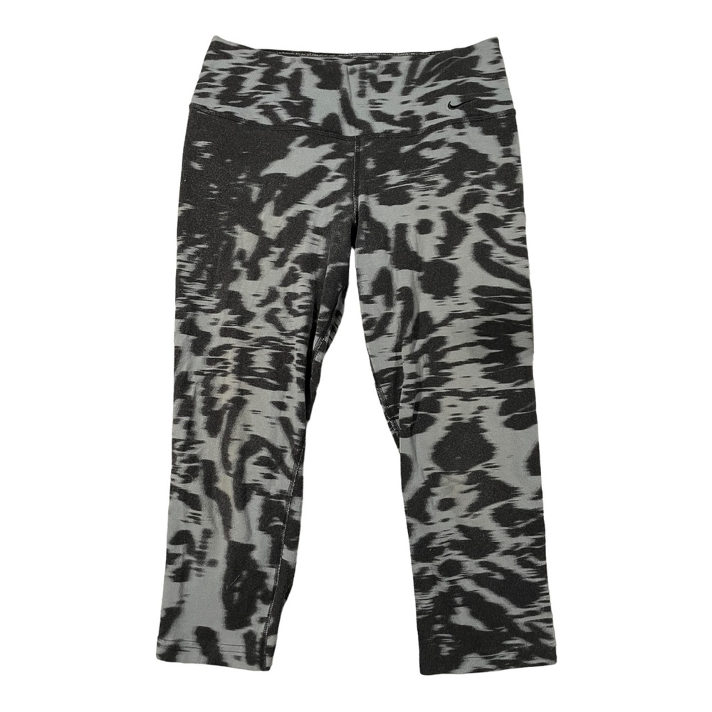 Nike Dri-Fit Cotton Poly Leggings Small Black Gray Ladies